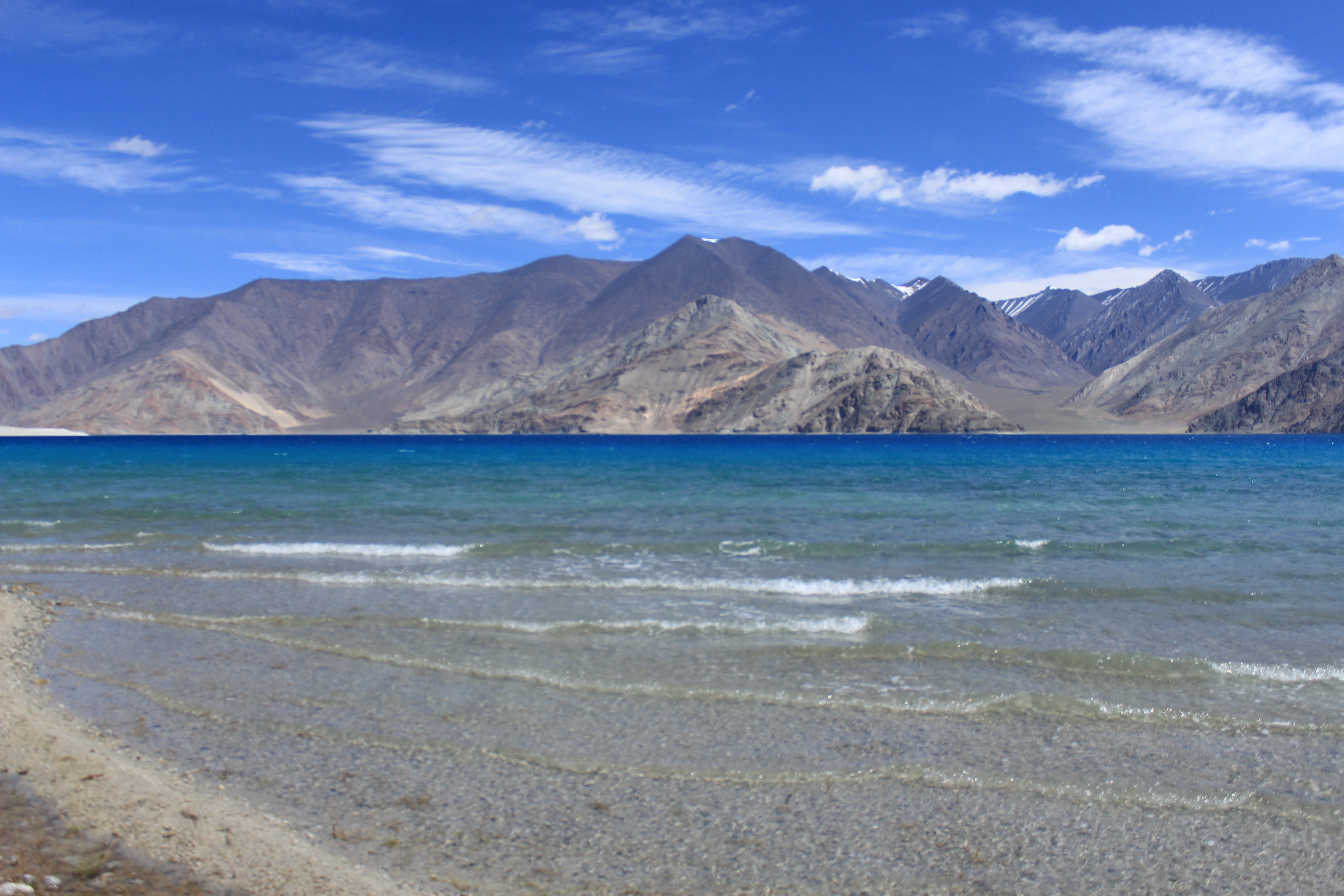 Pangong Lake with clear waters